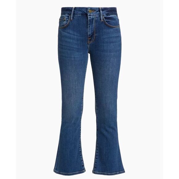 Frame Denim Le Crop Mini Boot Poe Med Wash Stretchy Mid High Rise Jeans| 30 EUC - Picture 1 of 16